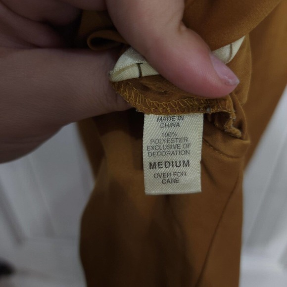 Victorias Secret Collection Womens Slip Dress Gold Satin Midi 80s Y2K Vtg Sz M - Picture 10 of 10